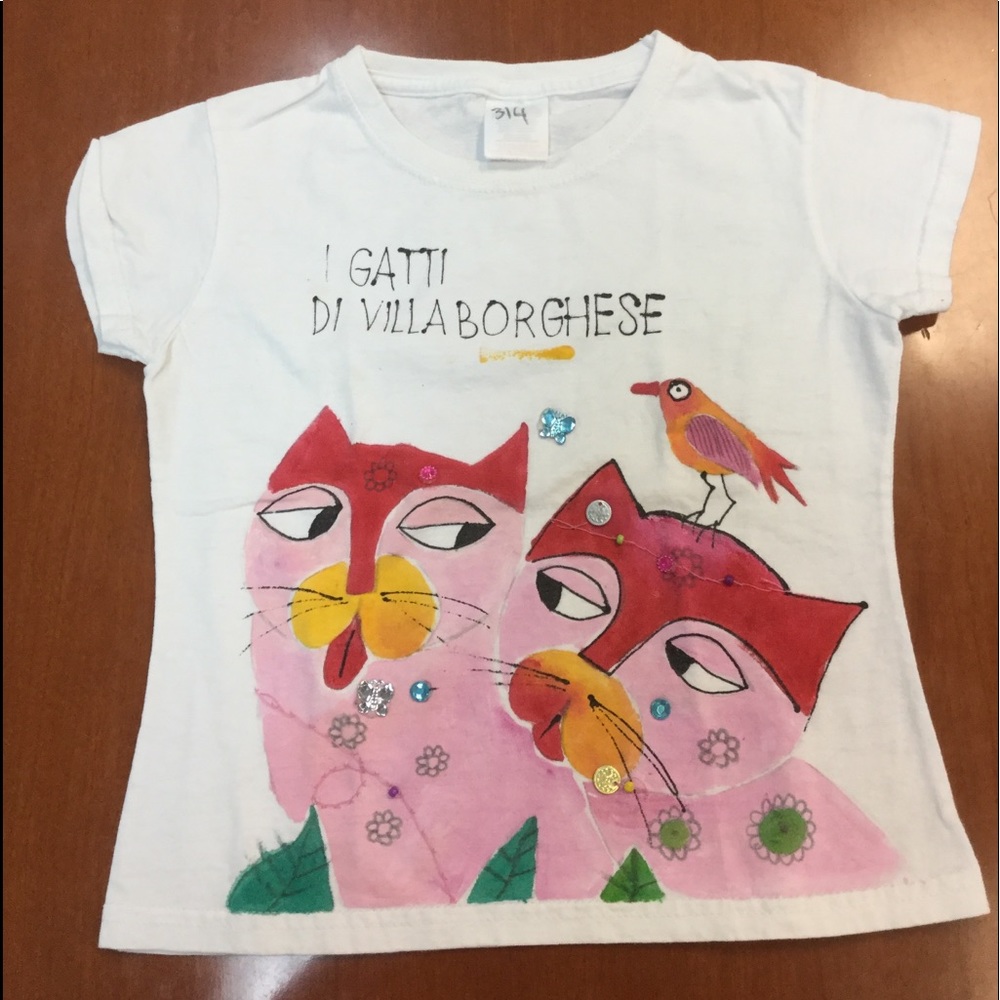 Hand painted Roma cats t-shirt